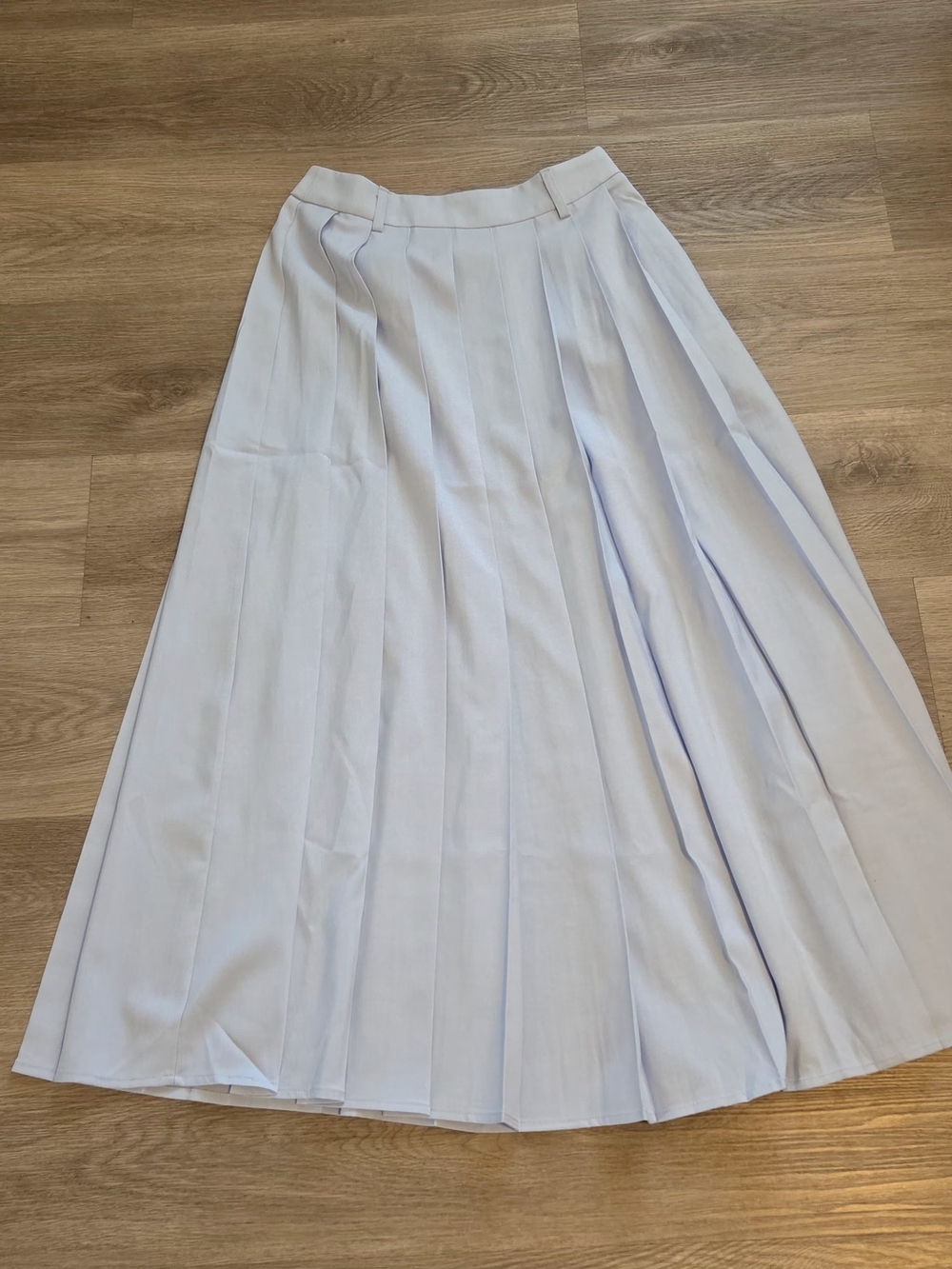 Commense Light Blue Asymmetrical Pleated Maxi Skirt - Picture 5 of 9